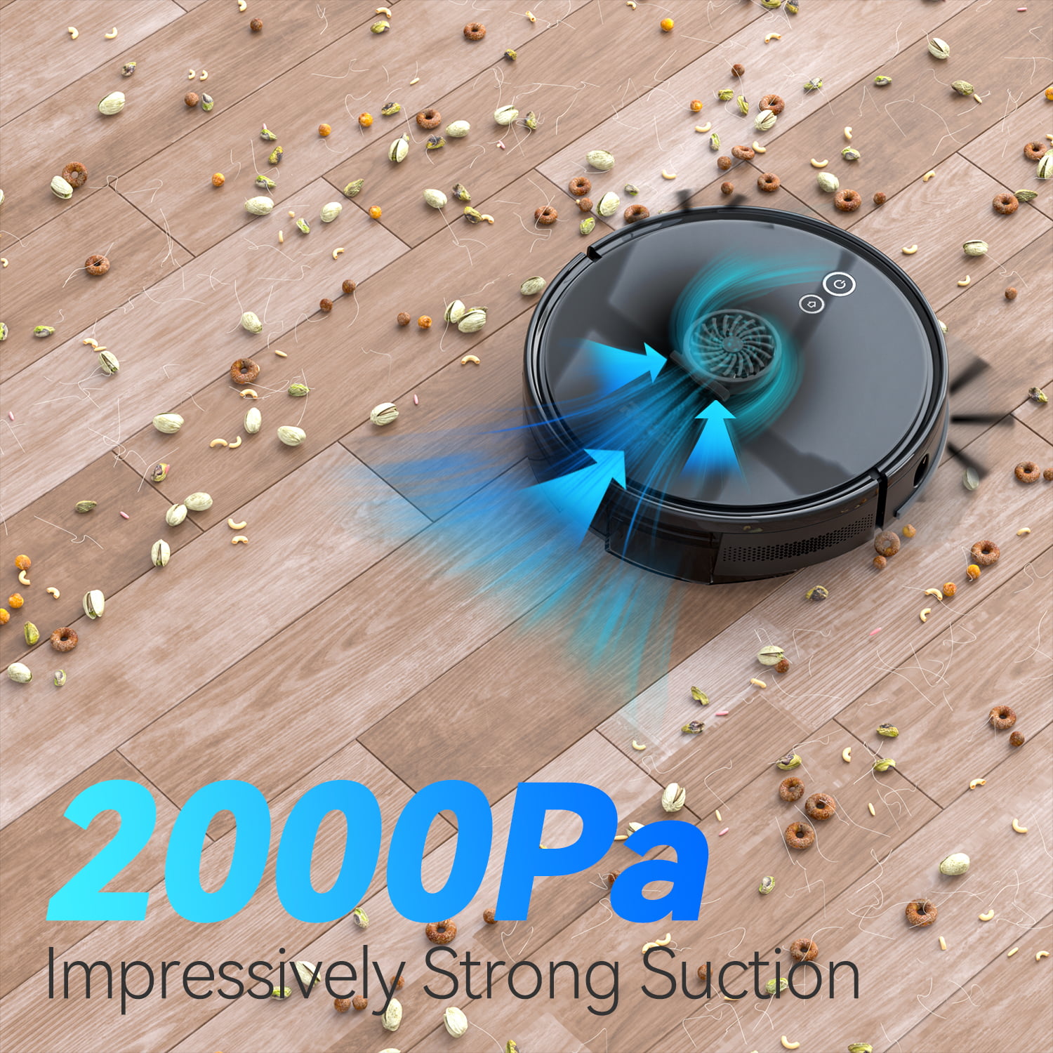 Rove Robot Vacuum Cleaner. 2000 Pa Strong Suction & 2600mAh Battery Life Robotic Sweeper with 600ML Dustbin. Automatic Self-Charging. Ideal for Pet Care. Hard Floor and Low Pile Carpet