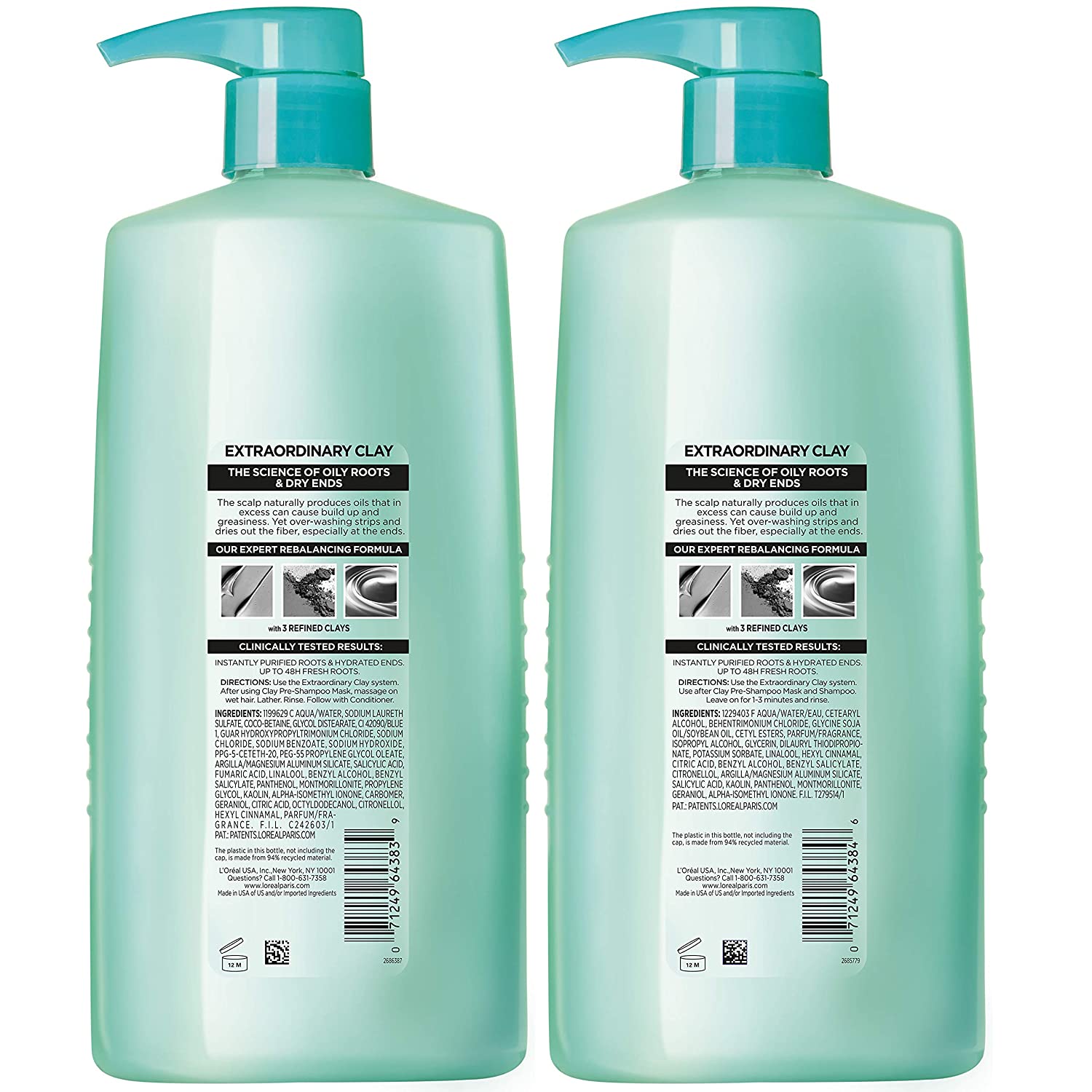L-Oreal Paris Elvive Extraordinary Clay Rebalancing Shampoo and Conditioner Set