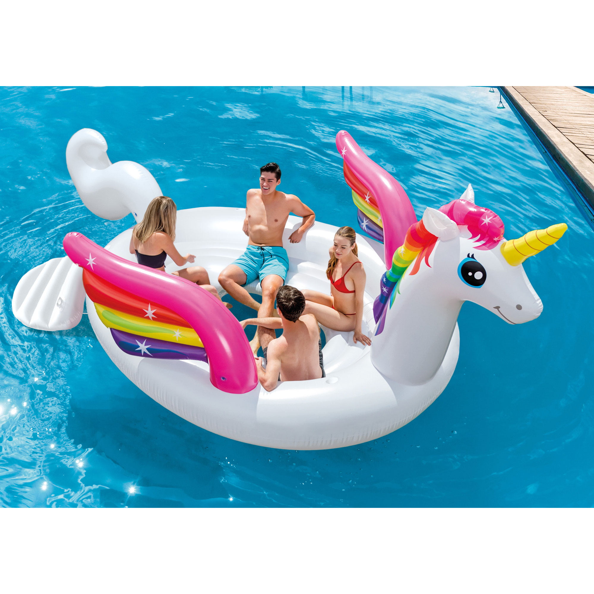 Intex 57296EP 14ft x 9ft Giant Inflatable Unicorn Pool Lake Party Island Float