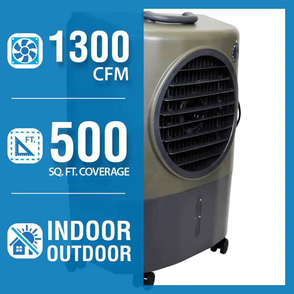 Hessaire MC18V 1.300 CFM 2-Speed Portable Evaporative Cooler (Swamp Cooler) for 500 sq. ft. in Green