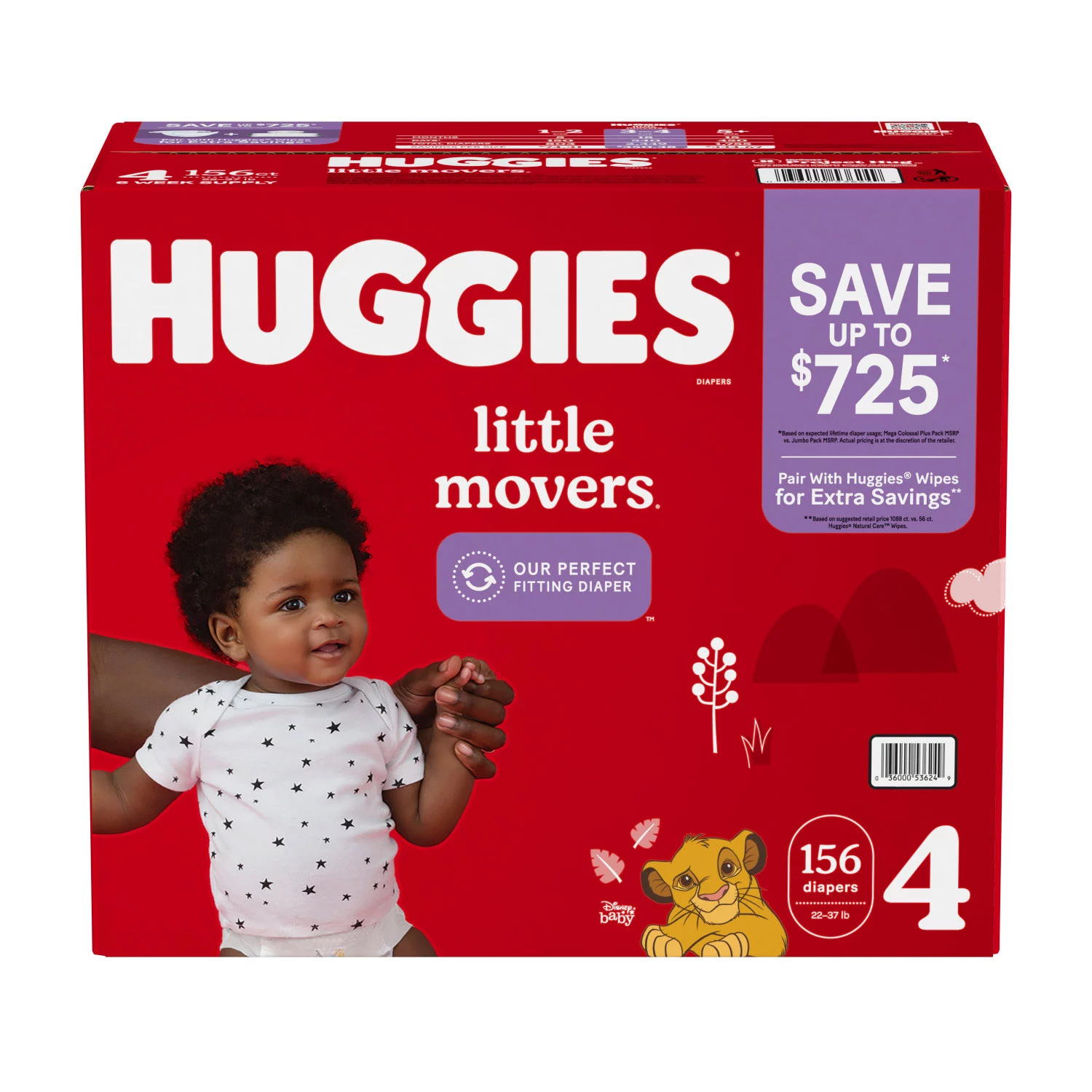 Baby Diapers Size 4. 156 Ct. Huggies Little Movers
