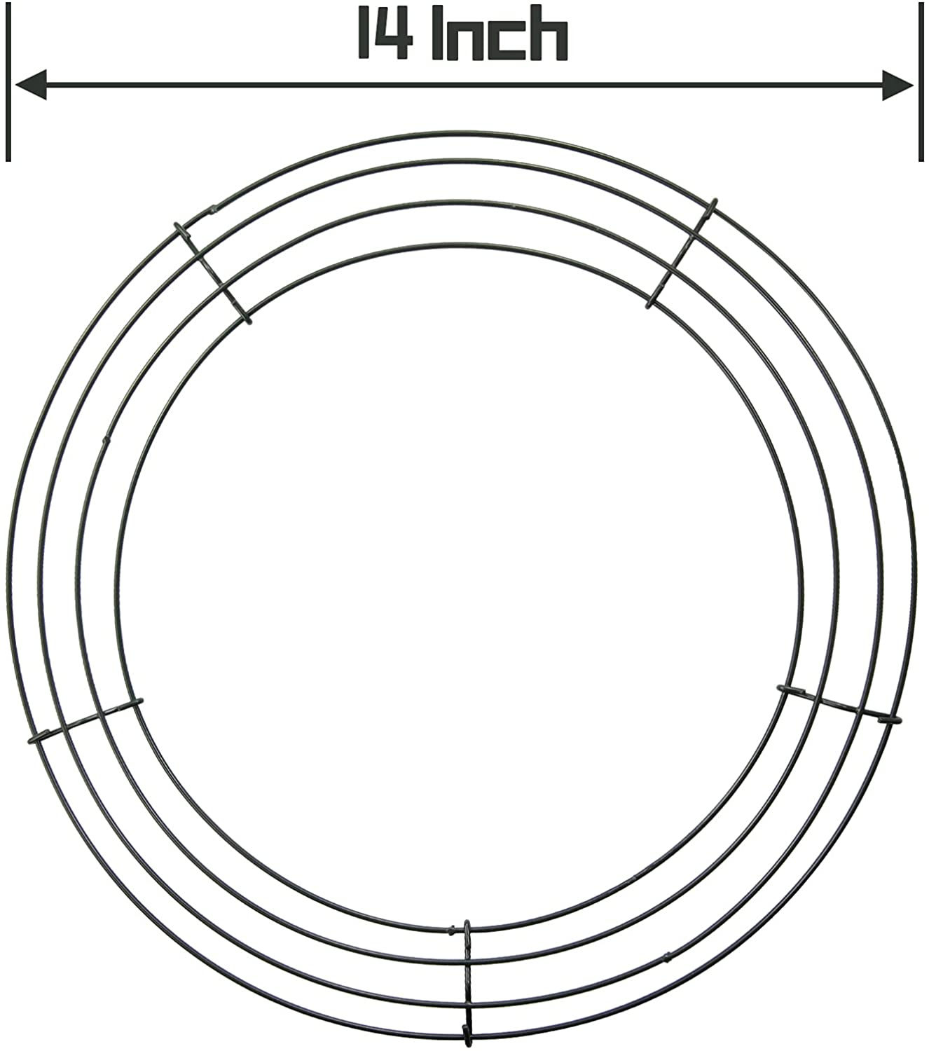 Wire Wreath Frame Metal Round Wreath for Christmas New Year (Pack of 2. 14 inch)