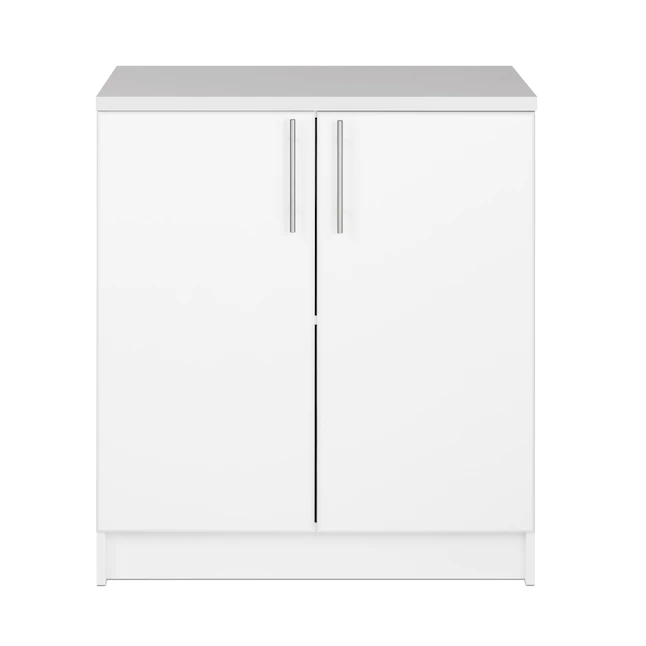 Prepac Elite Home Storage White Base Cabinet with Melamine Countertop