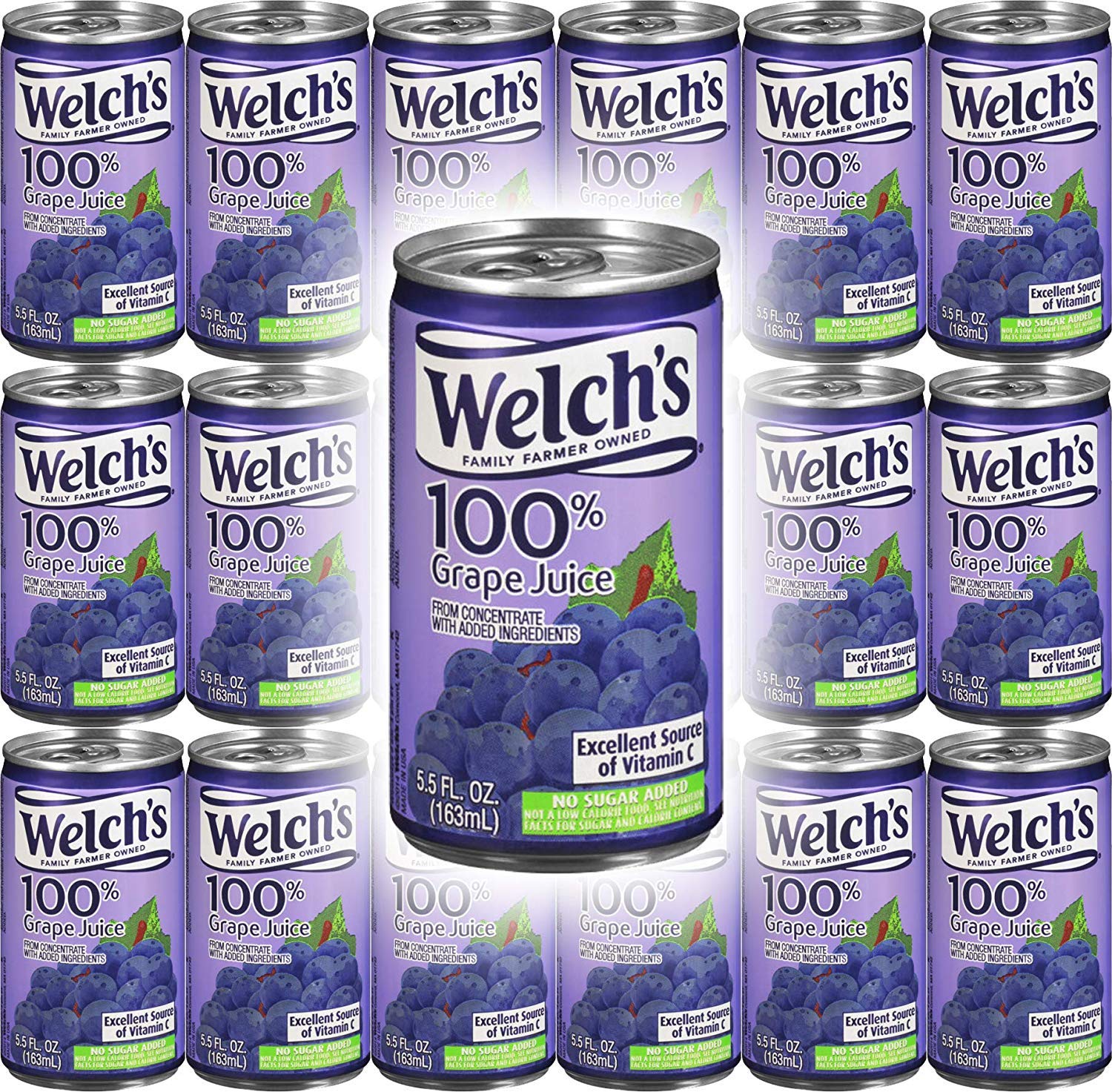 Welch's Grape Juice 100% Juice. 5.5oz (Pack of 18. Total of 99 Oz)