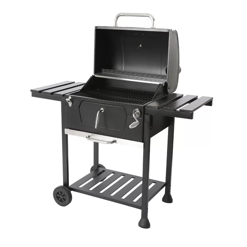 Royal Gourmet CD1824EC Charcoal Grill with 2 Side Table in Black Plus a Cover