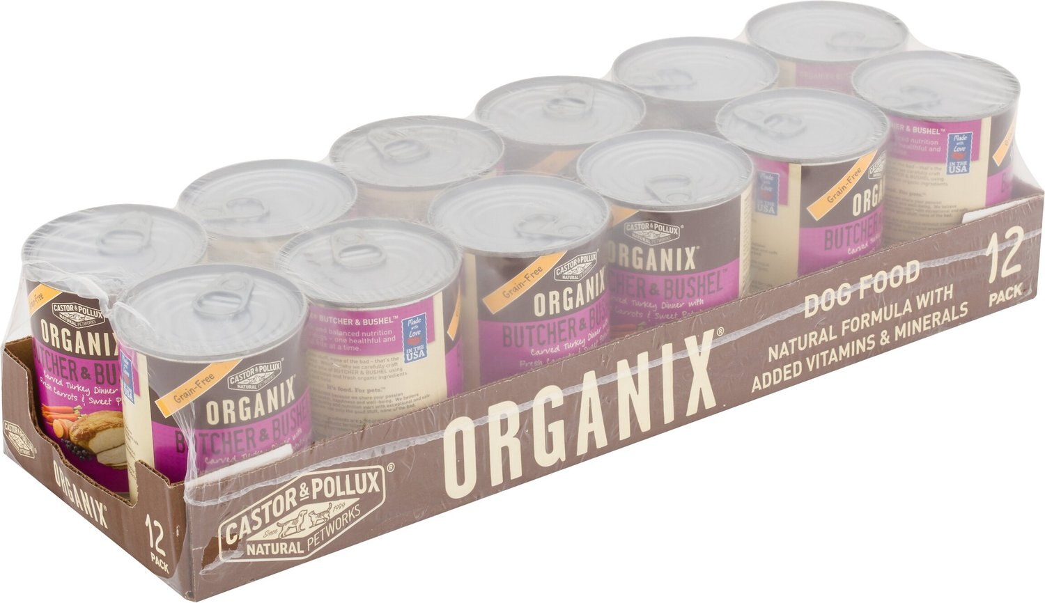 Castor & Pollux Organix Grain-Free Butcher & Bushel Organic Carved Turkey Dinner in Gravy Adult Canned Dog Food