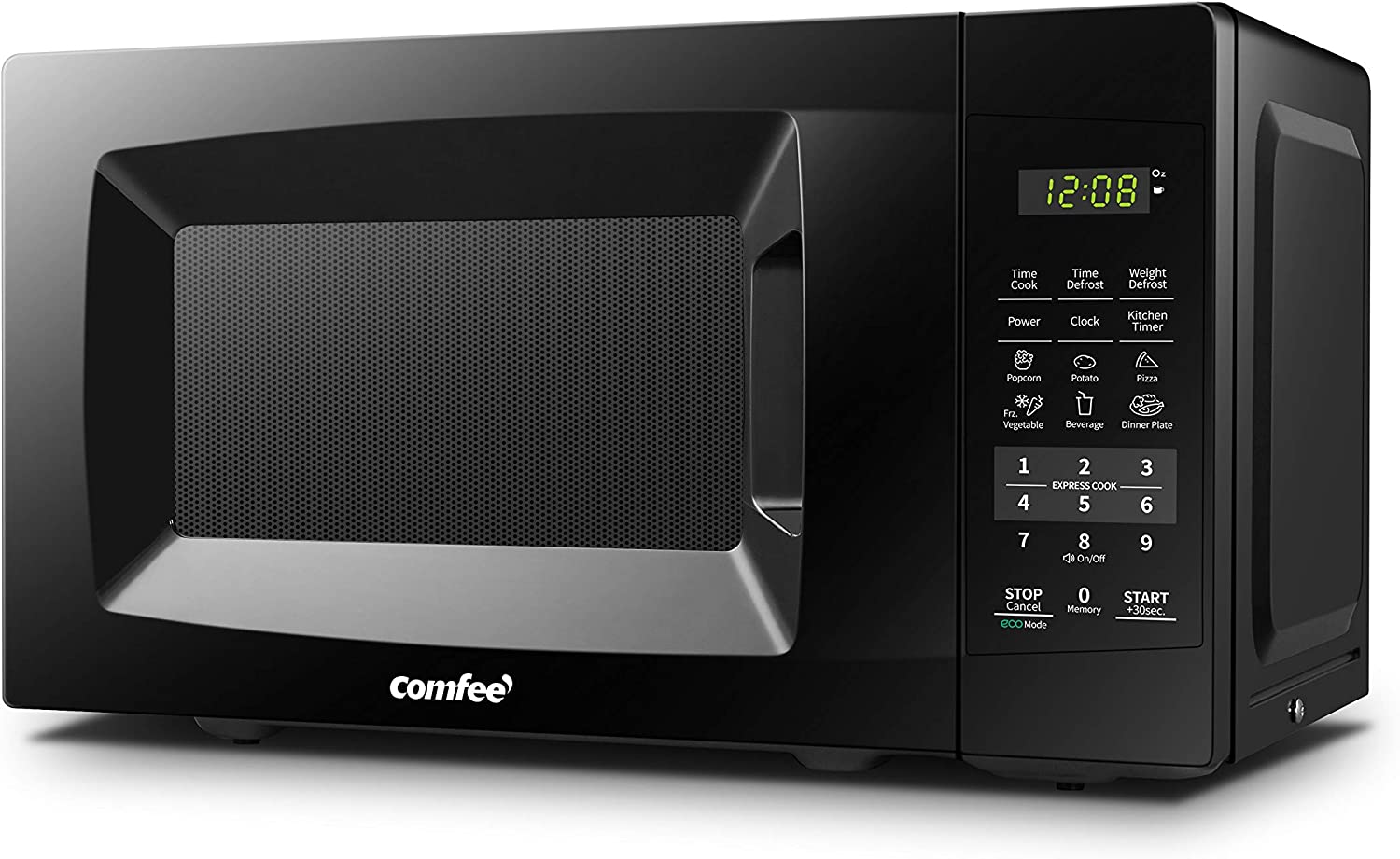 COMFEE- EM720CPL-PMB Countertop Microwave Oven with Sound On/Off. ECO Mode and Easy One-Touch Buttons. 0.7cu.ft. 700W. Black