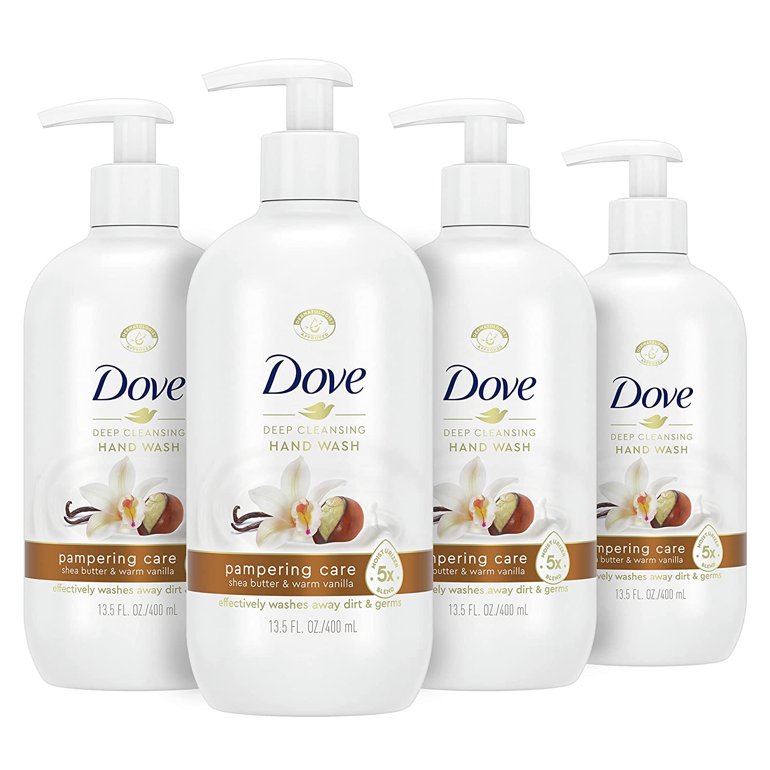 Dove Pampering Care Shea Butter and Warm Vanilla Hand Wash 13.5 oz 4 Count
