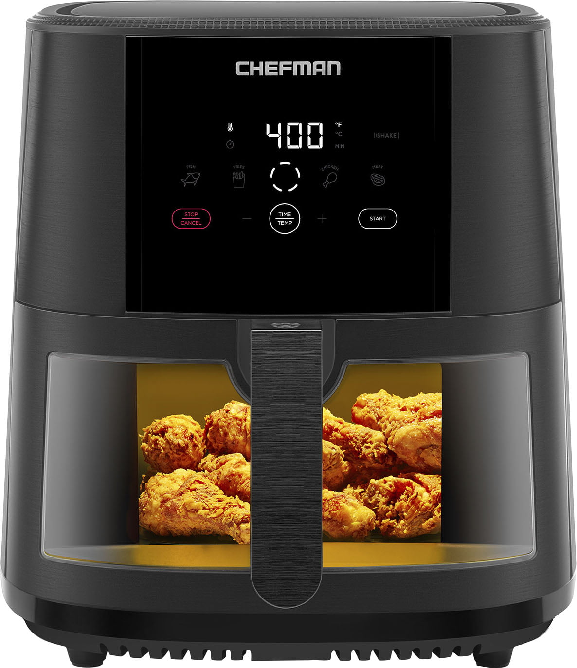 Chefman TurboTouch Easy View Air Fryer. Watch Food Cook And Low-Calorie Finish Through Convenient Window. 8 Qt