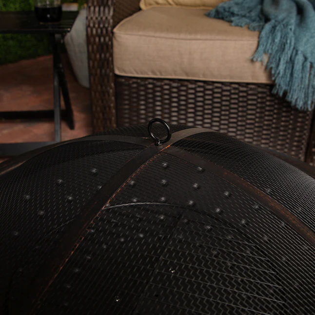 Style Selections SRFP153 29.5-in W Black/High Temperature Powder Coated Steel Wood-Burning Fire Pit