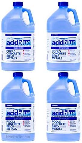 Acid Blue Muriatic Acid by CPDI - Swimming Pool pH Reducer Balancer | Buffered. Low-Fume - Case (4 Gallons)