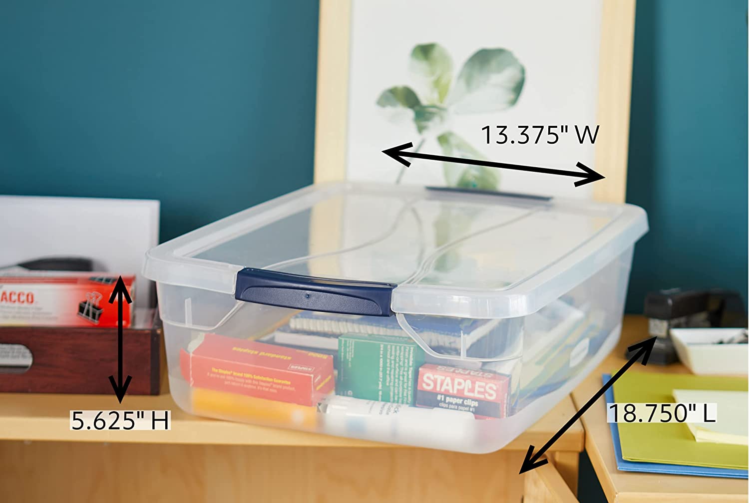 Rubbermaid Cleverstore Clear 16 Qt/4 Gal. Pack of 6 Stackable Plastic Storage Containers with Durable Latching Clear Lids. Visible Organization. Great for Classroom. Underbed. and Kitchen Storage