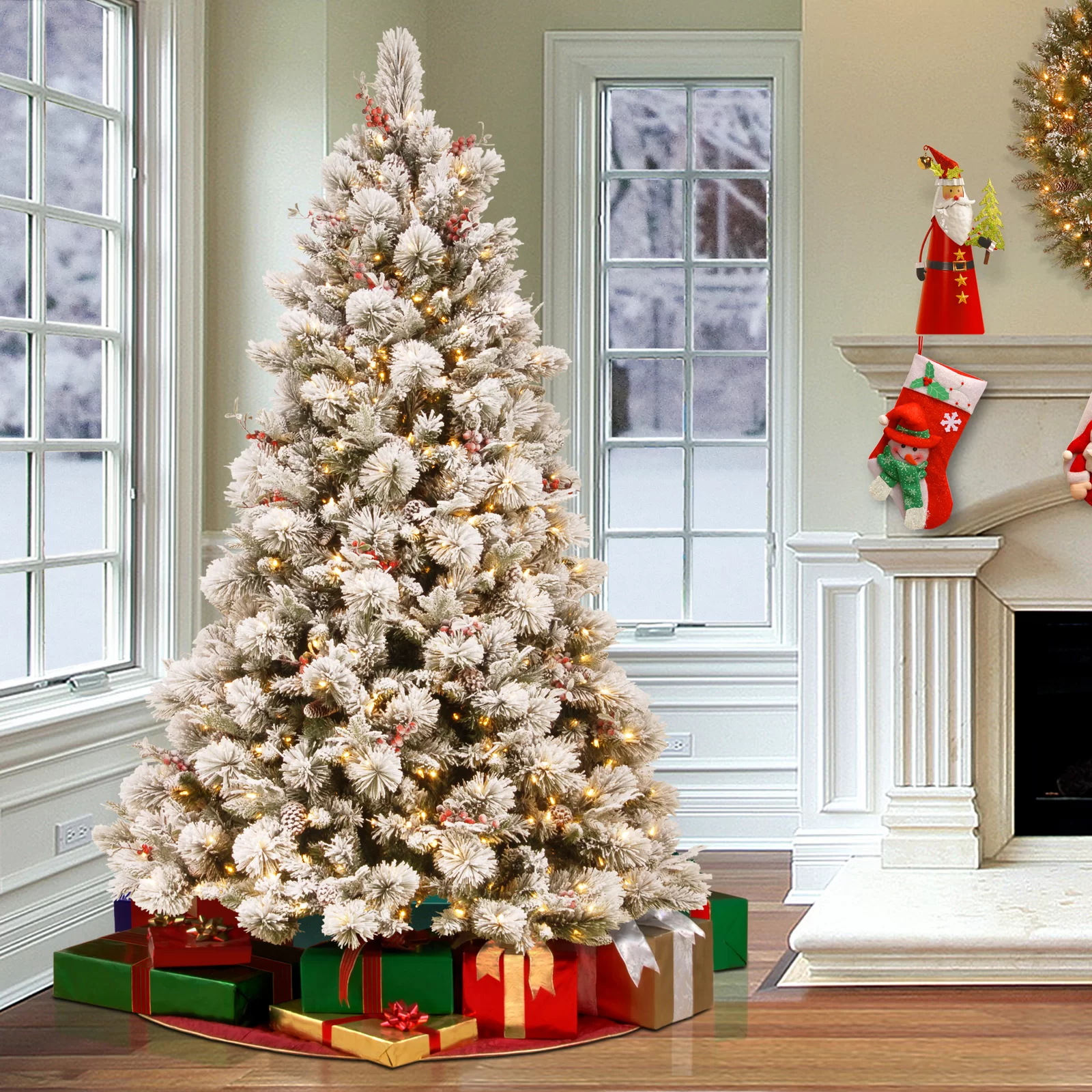 7.5” Lighted Artificial Pine Christmas Tree