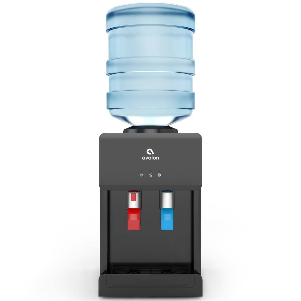 Avalon A1CTWTRCLRBLK Premium Hot/Cold Top Loading Countertop Water Cooler Dispenser with Child Safety Lock. Black