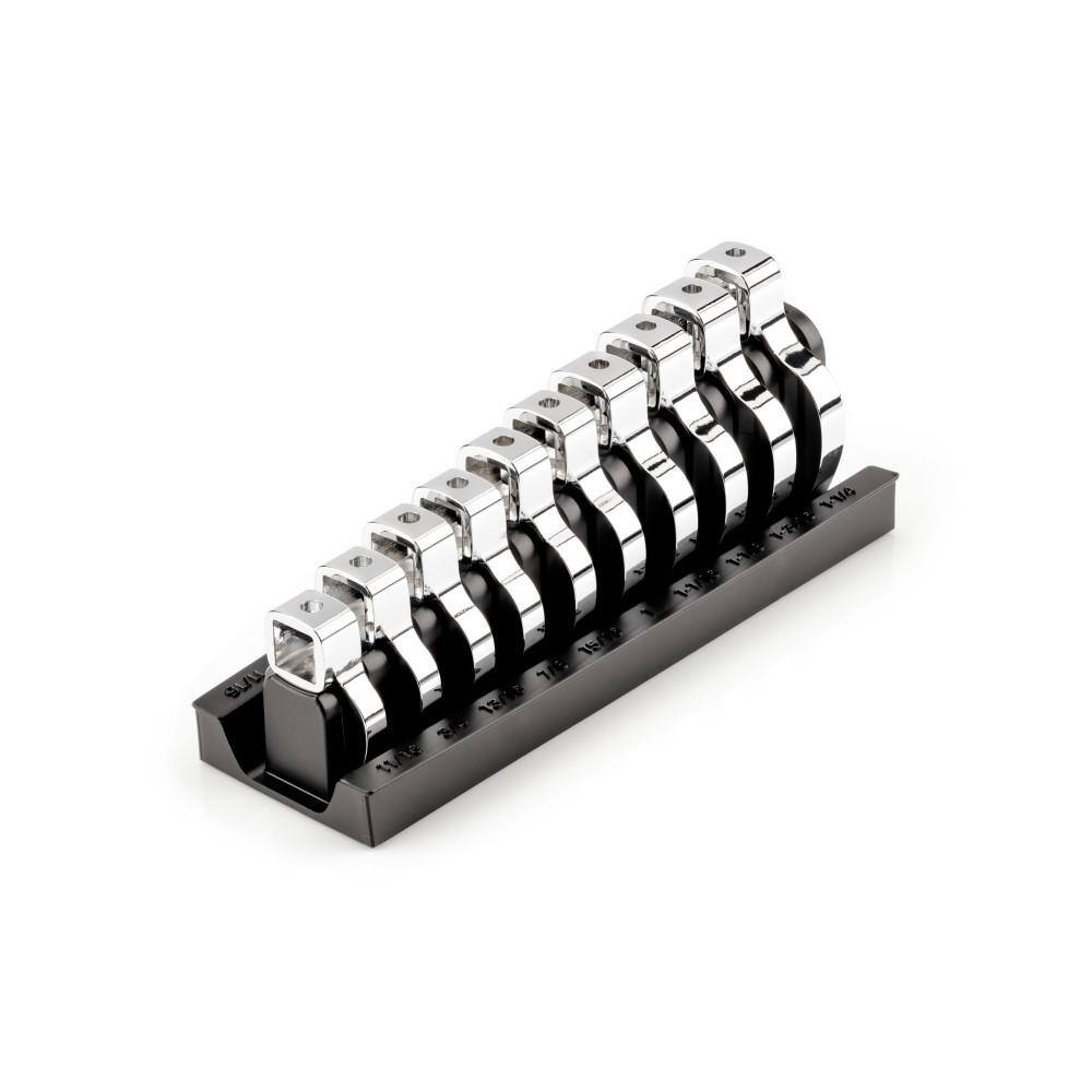 TEKTON WCF92401 1/2 in. Drive Crowfoot Wrench Set. 10-Piece (11/16 in. - 1-1/4 in.) - Rack