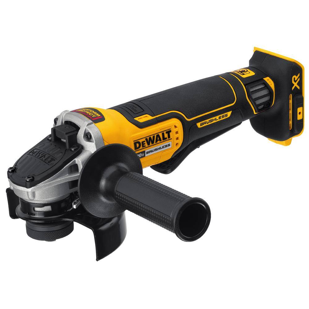 DEWALT DCG413B 20V MAX XR Cordless Brushless 4.5 in. Paddle Switch Small Angle Grinder with Kickback Brake (Tool Only)