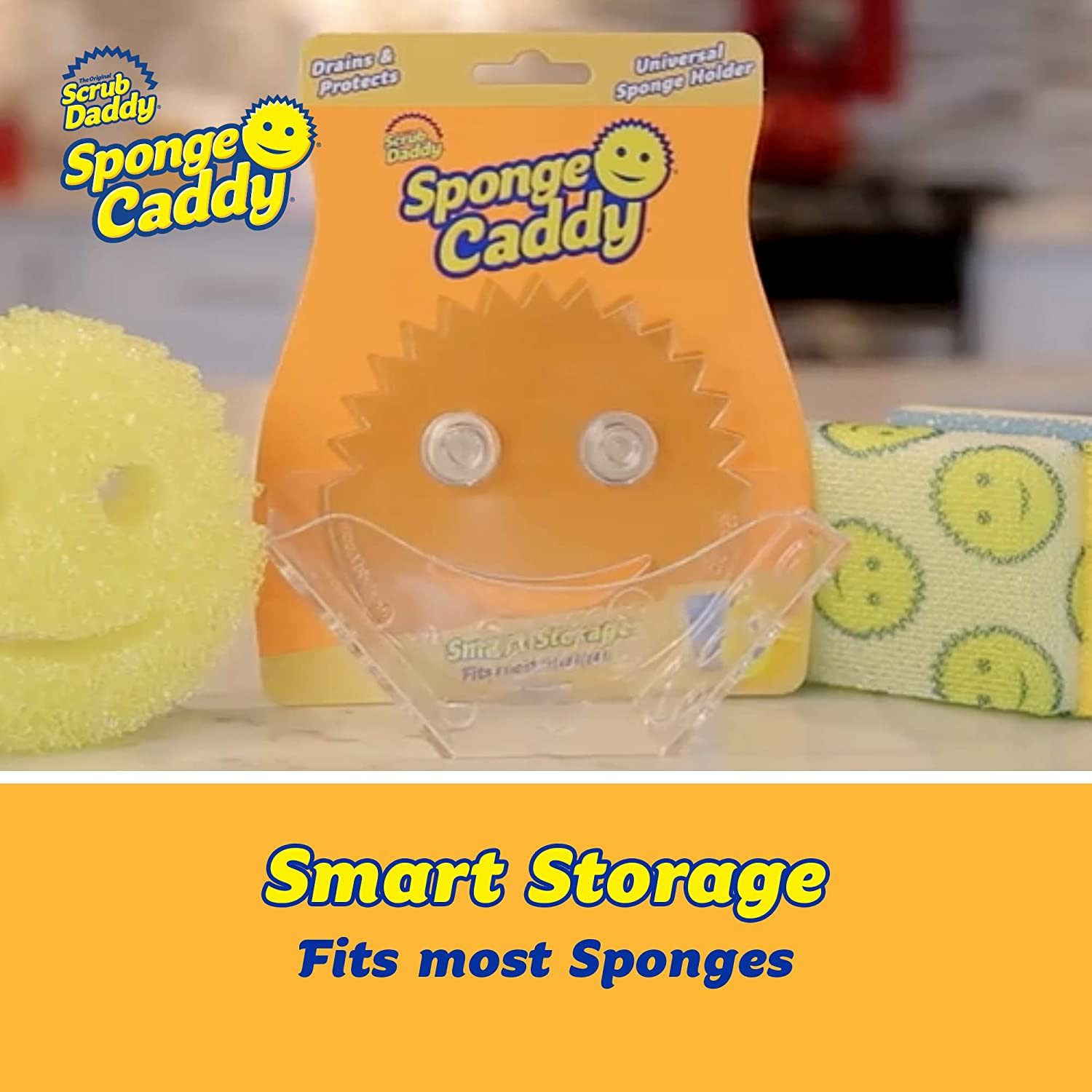 Scrub Daddy Sponge Holder. Sponge Caddy. Suction Sponge Holder. Sink Organizer