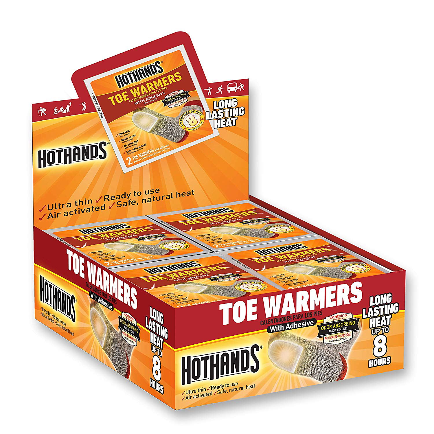 Hot Hands 8 Hour Adhesive Toe Warmer. 40 Pair Display