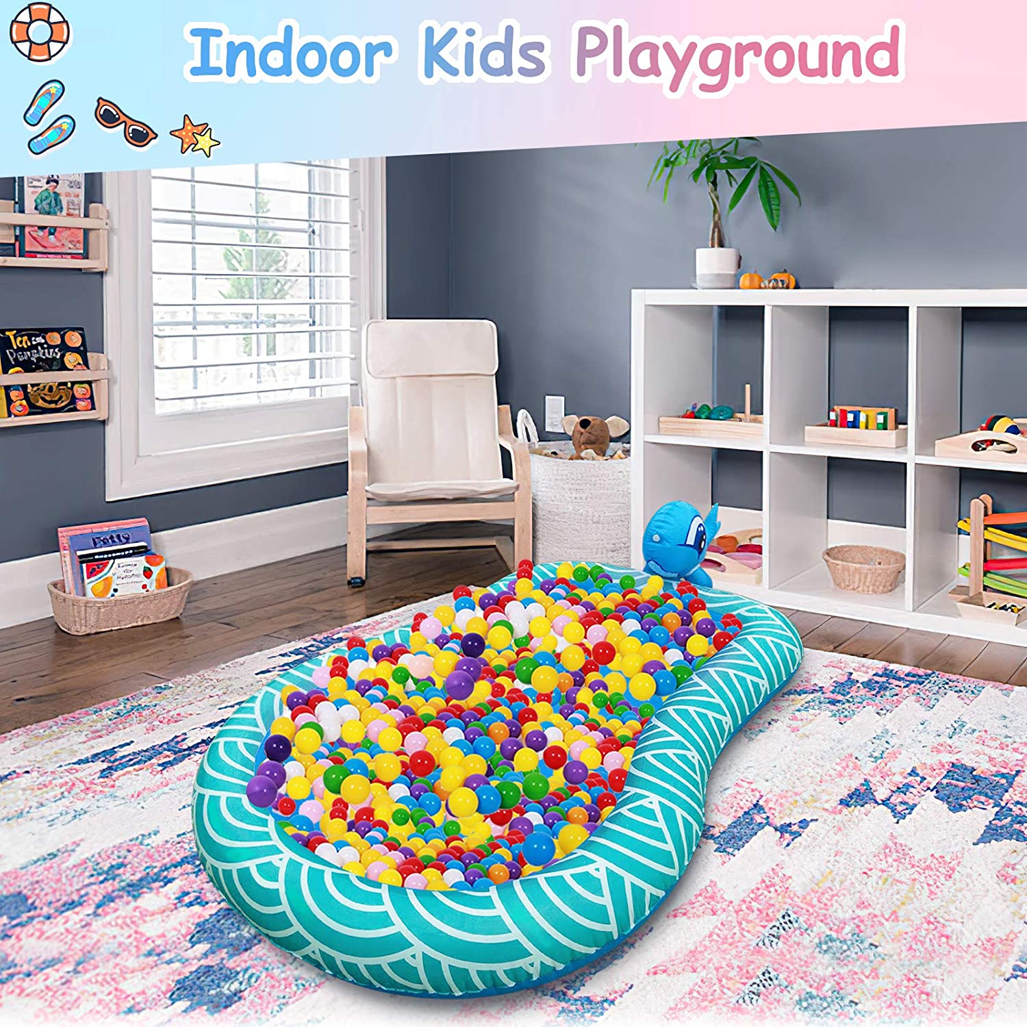 Neteast Inflatable Splash Pad for Kids. Blue/Pink