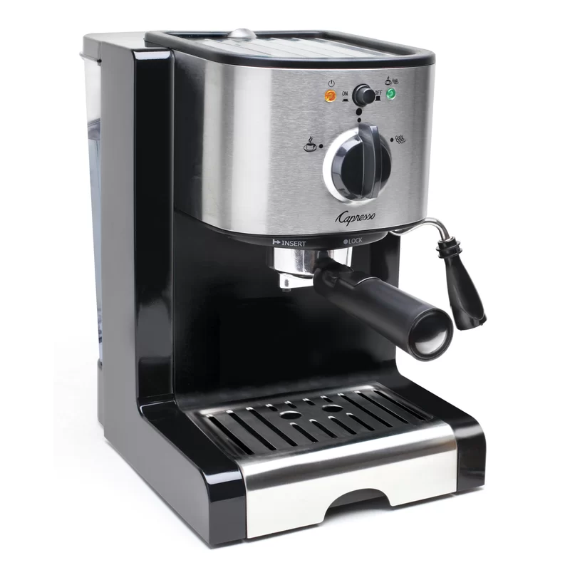 Capresso 116.04 Pump Espresso and Cappuccino Machine EC100. Black and Stainless