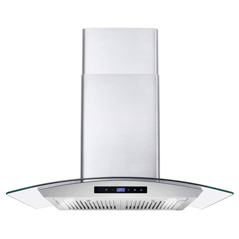 Cosmo COS-668AS750 30 in. Ducted Wall Mount Range Hood in Stainless Steel with Touch Controls. LED Lighting and Permanent Filters