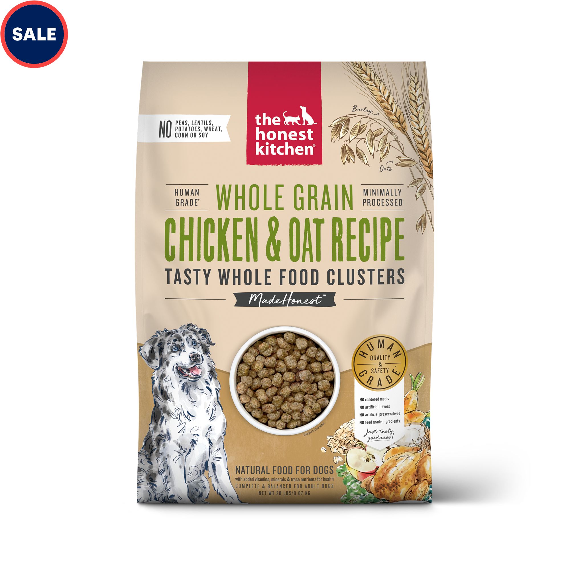 The Honest Kitchen Whole Food Clusters Whole Grain Chicken & Oat Recipe Dry Dog Food. 20 lbs.