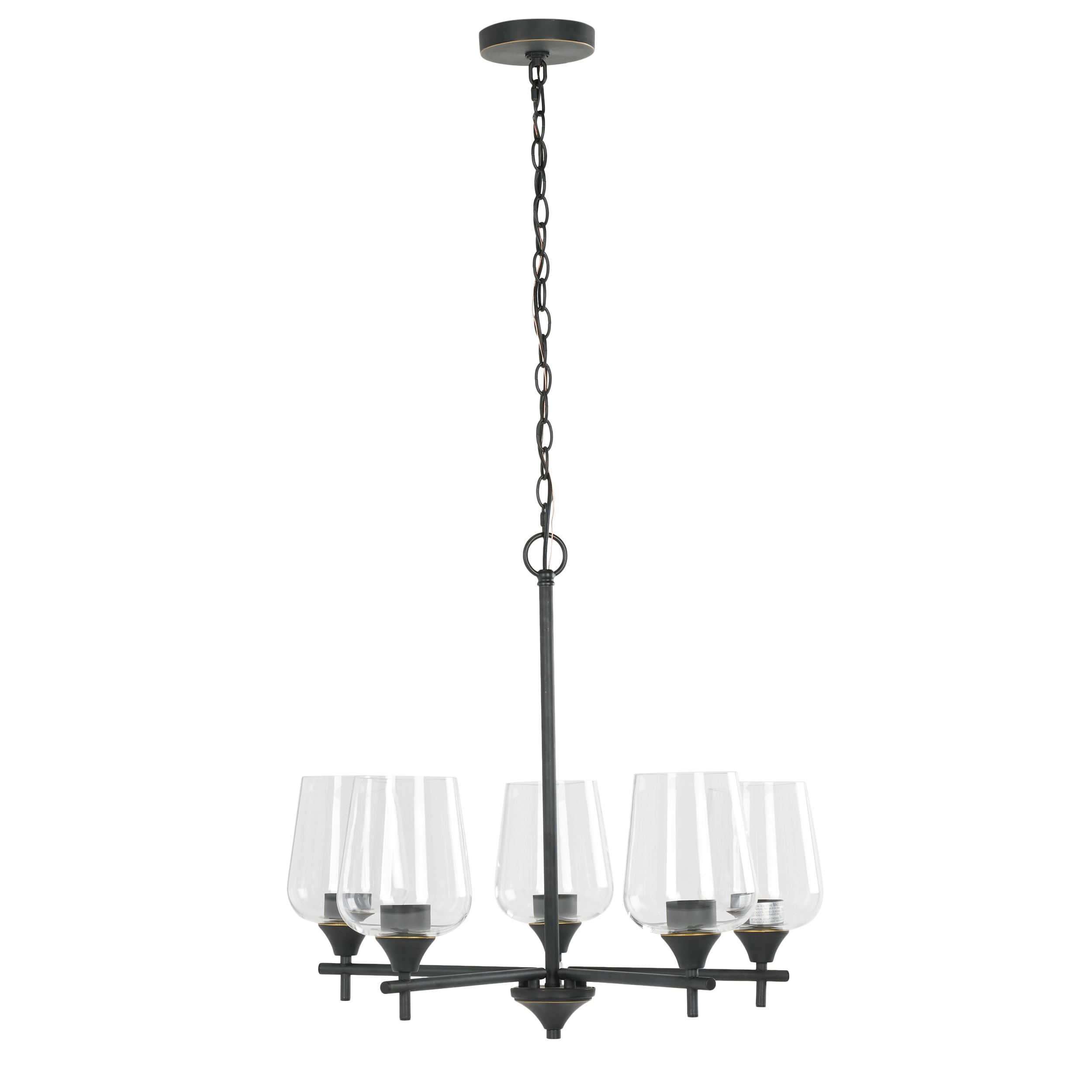 allen + roth Meredith 5-Light Bronze Modern/Contemporary Chandelier