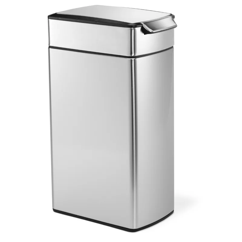 simplehuman Slim Touch-Bar Kitched Trash Can. 40 Liter 10.6 Gallon. Brushed