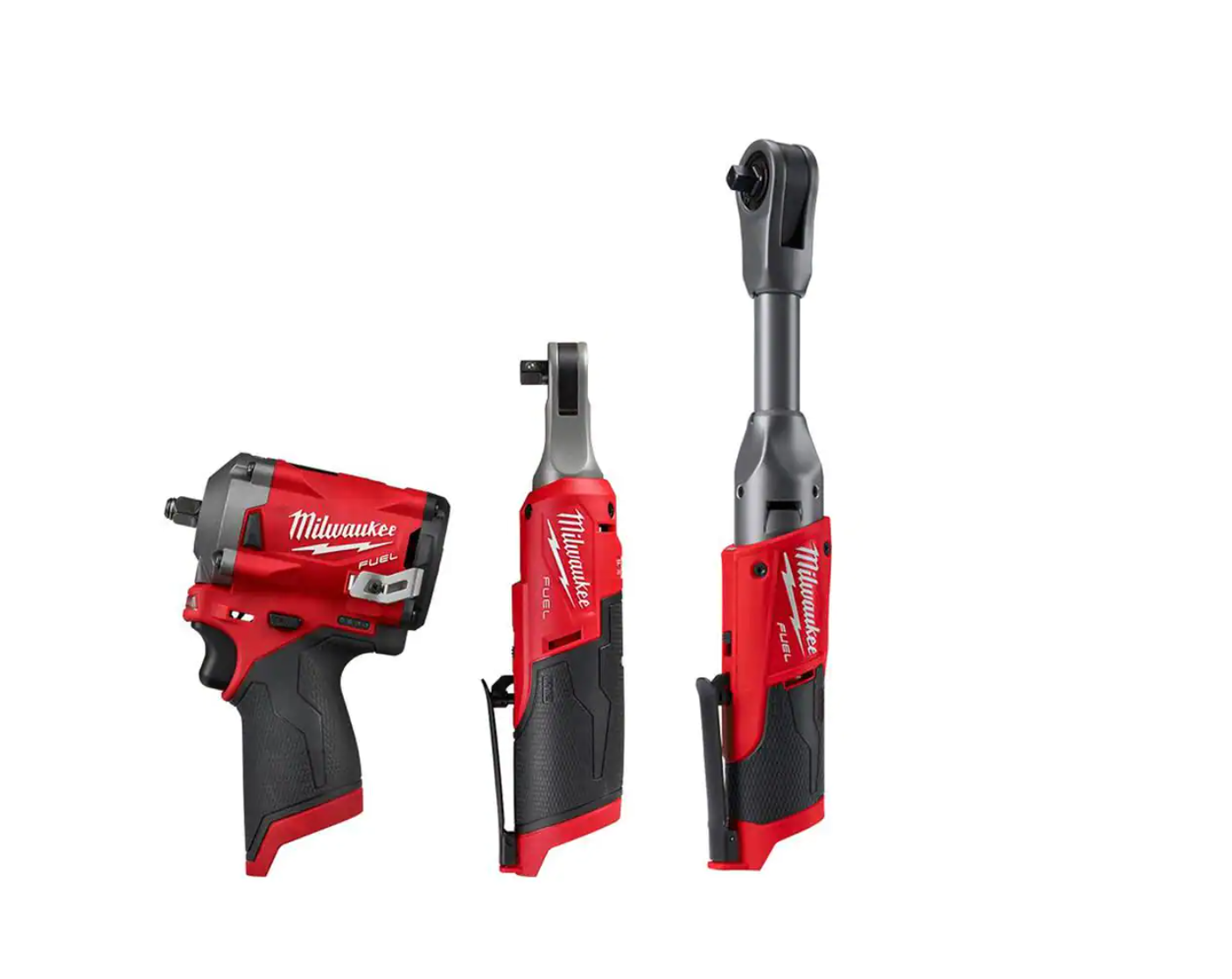 Milwaukee 2554-20-2567-20-2560-20 M12 FUEL 12V Li-Ion Cordless 3/8 in. Impact Wrench w/3/8 in. High Speed Ratchet and 3/8 in. Extended Reach Ratchet