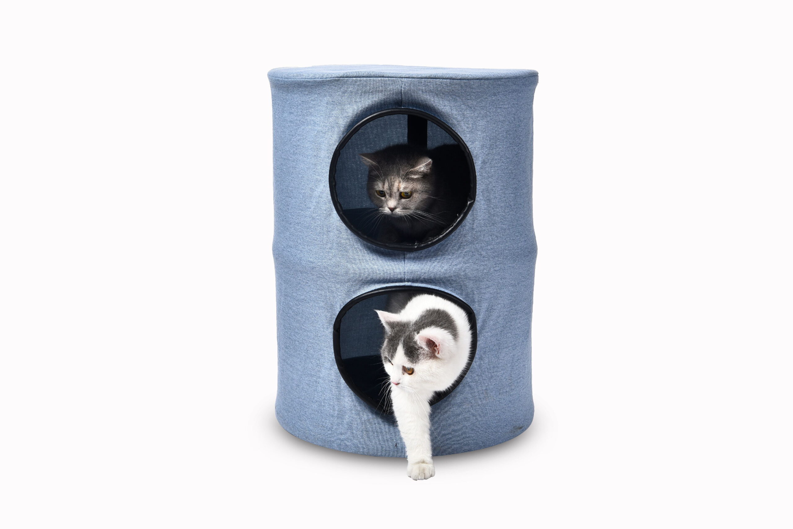 Cat Craft Large Blue 2 Story Cat Condo 24″ Tall (18″ Round)
