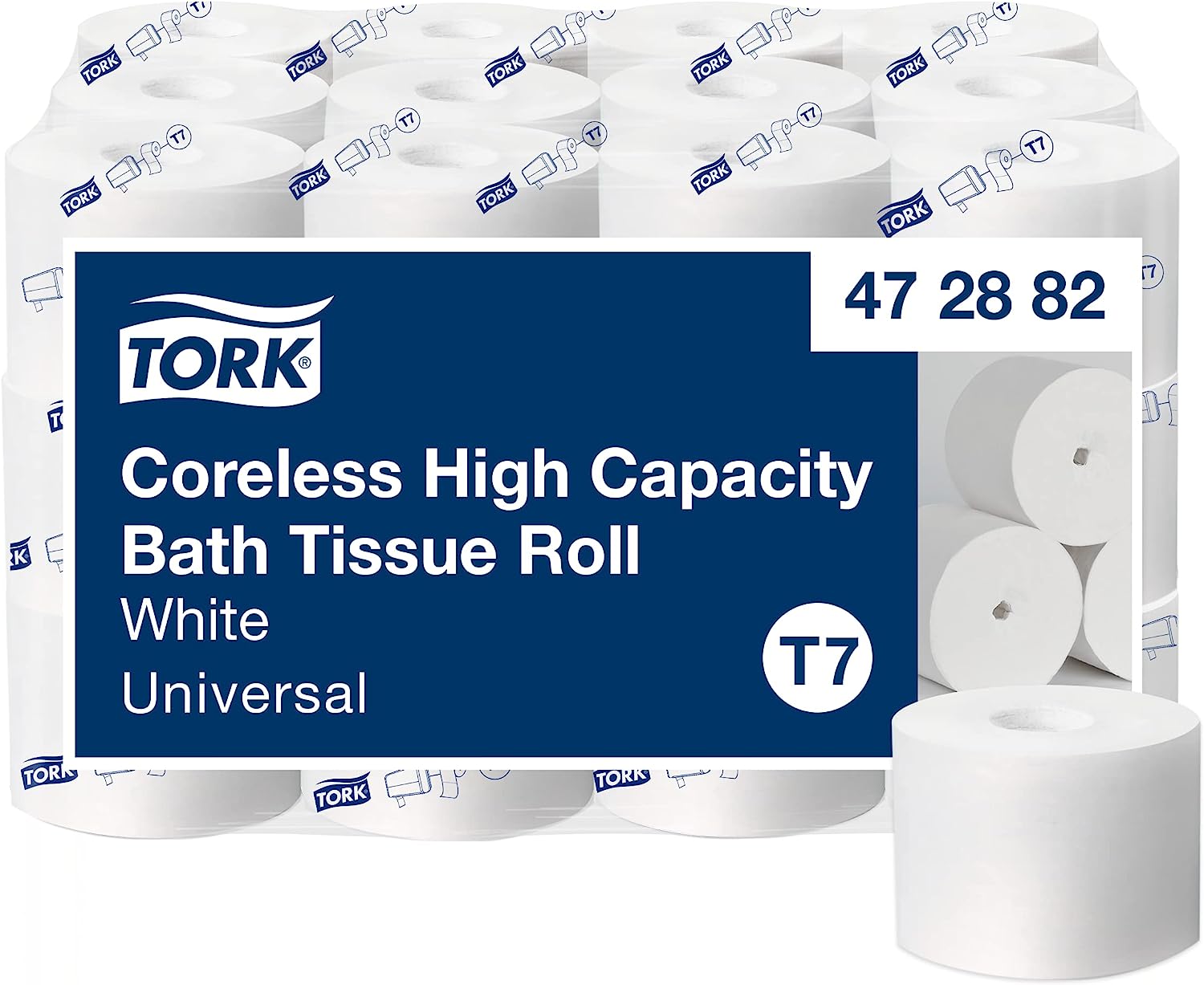 Tork Coreless High-Capacity Toilet Paper Roll White T7. Universal. 2-ply. 36 x 1100 sheets. 472882
