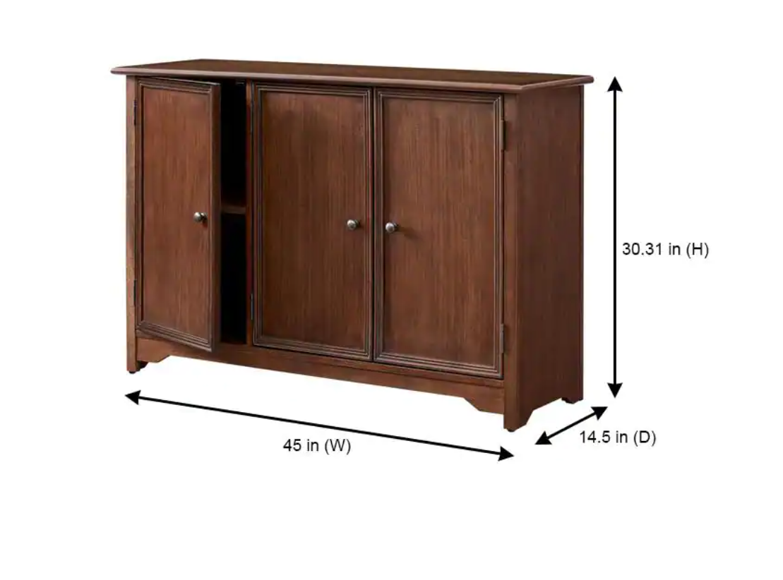 Bradstone 3 Door Walnut Storage Console