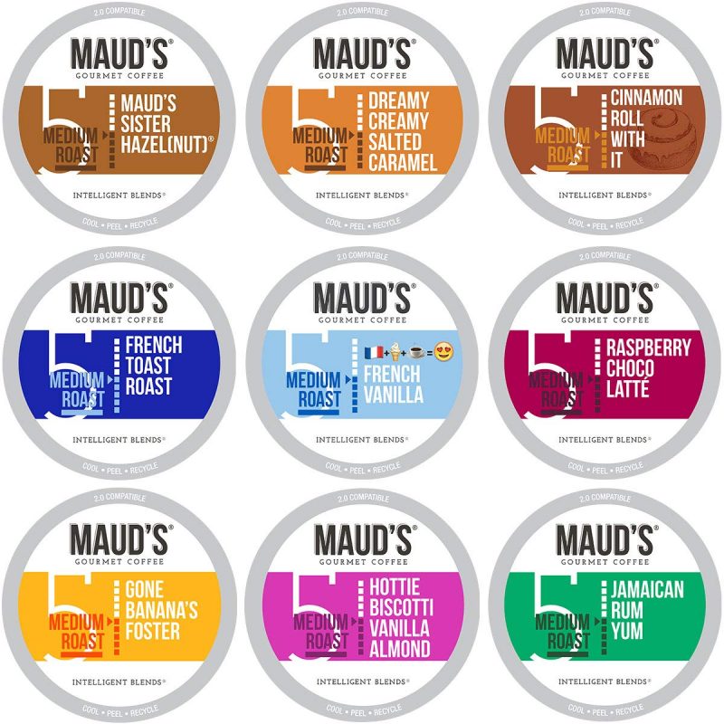 Maud-s Flavored Coffee Variety Pack. Maud-s 9 Original Core Flavors. 40ct.