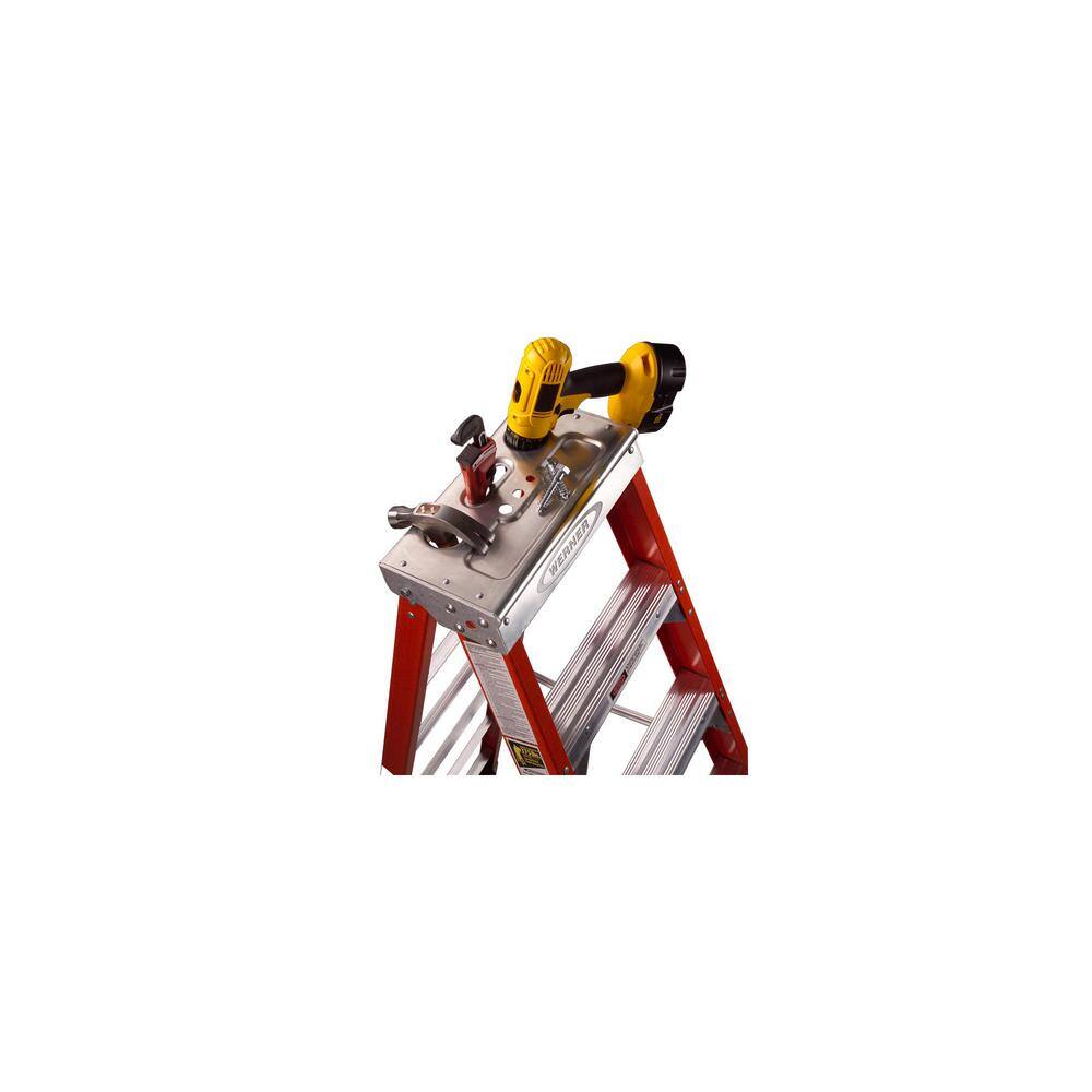Werner T7408 8 ft. Fiberglass Twin Step Ladder with 375 lb. Load Capacity Type IAA Duty Rating