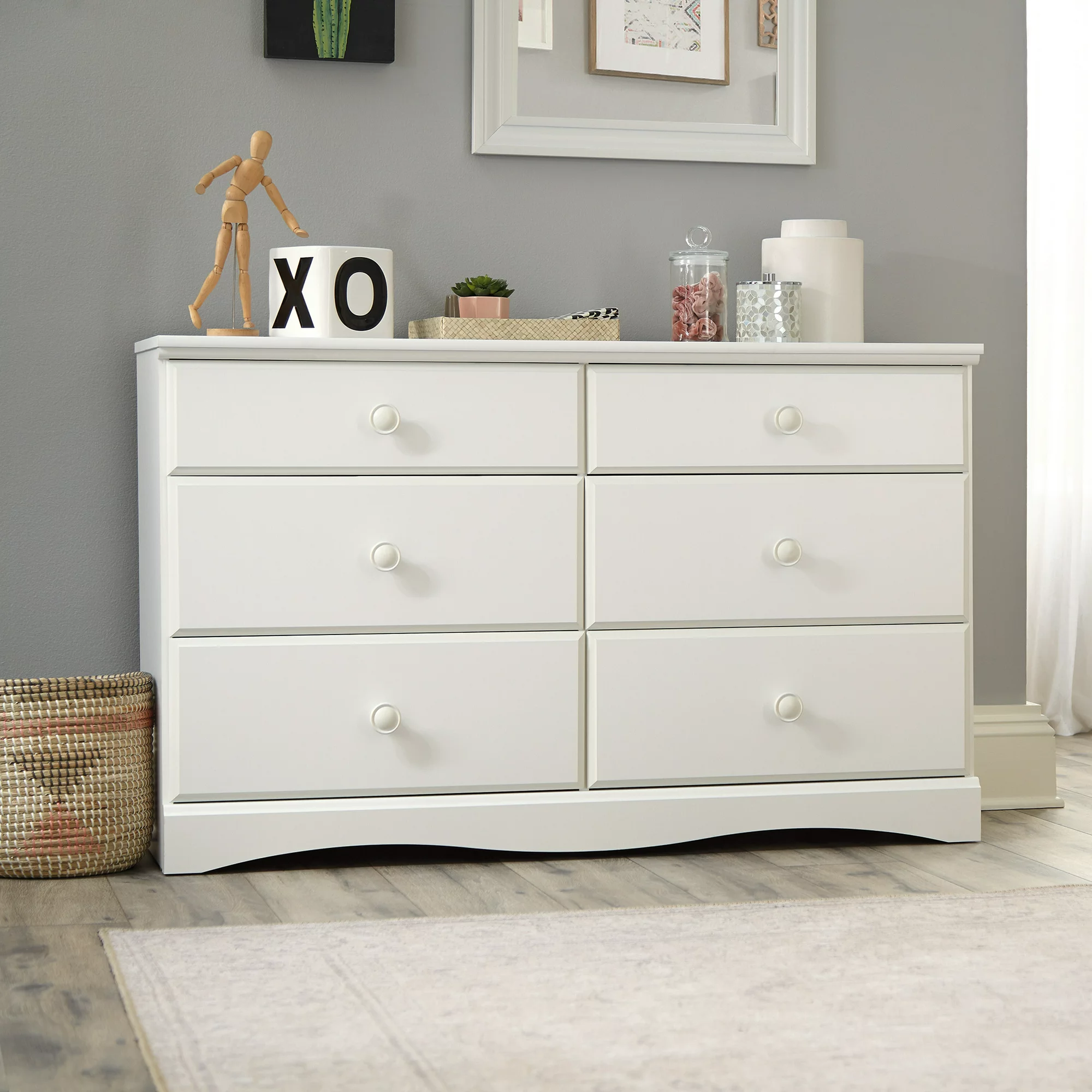 Sauder Storybook 6-Drawer Dresser. Soft White Finish