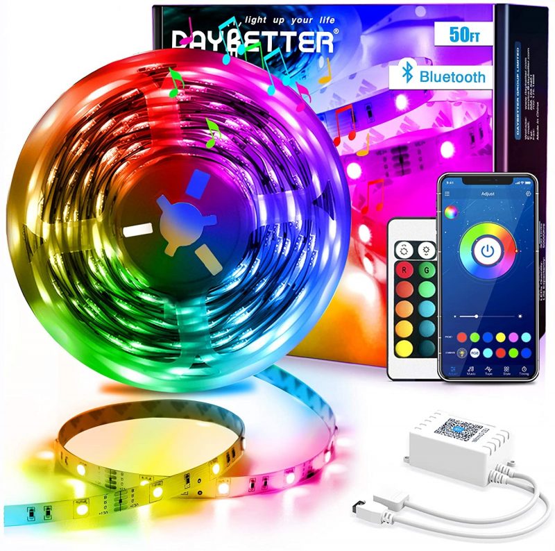 Daybetter LED 50ft Smart Light Strips. Music Sync Color Changing Lights
