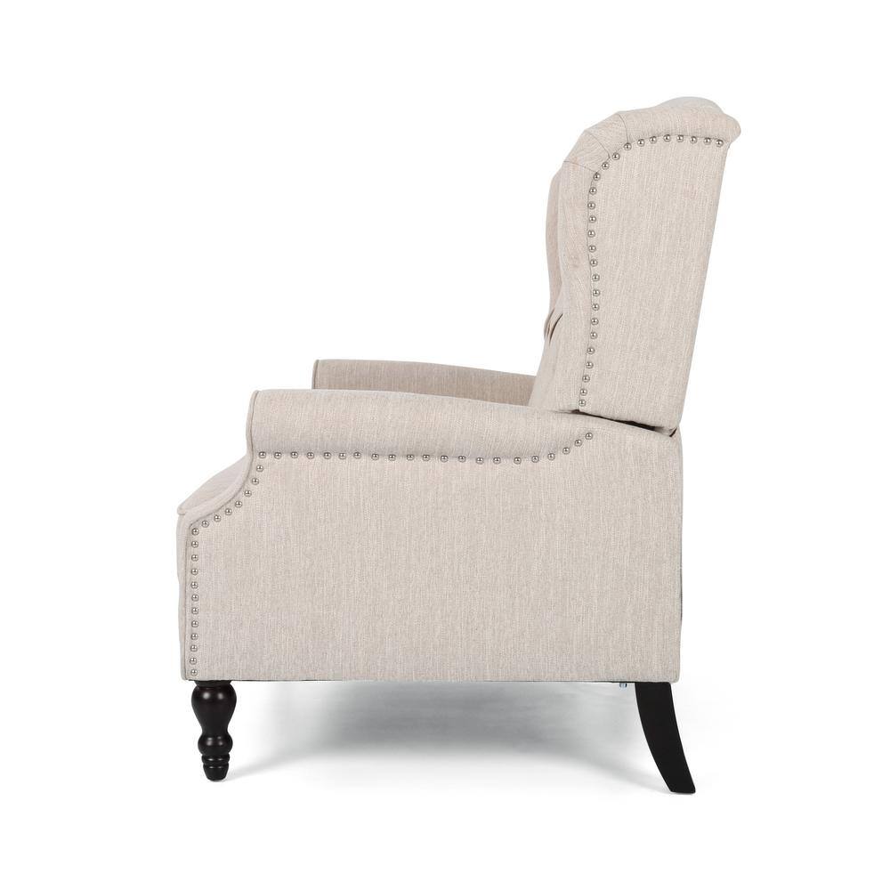 Noble House  Apaloosa Beige Nailhead Trim Recliner