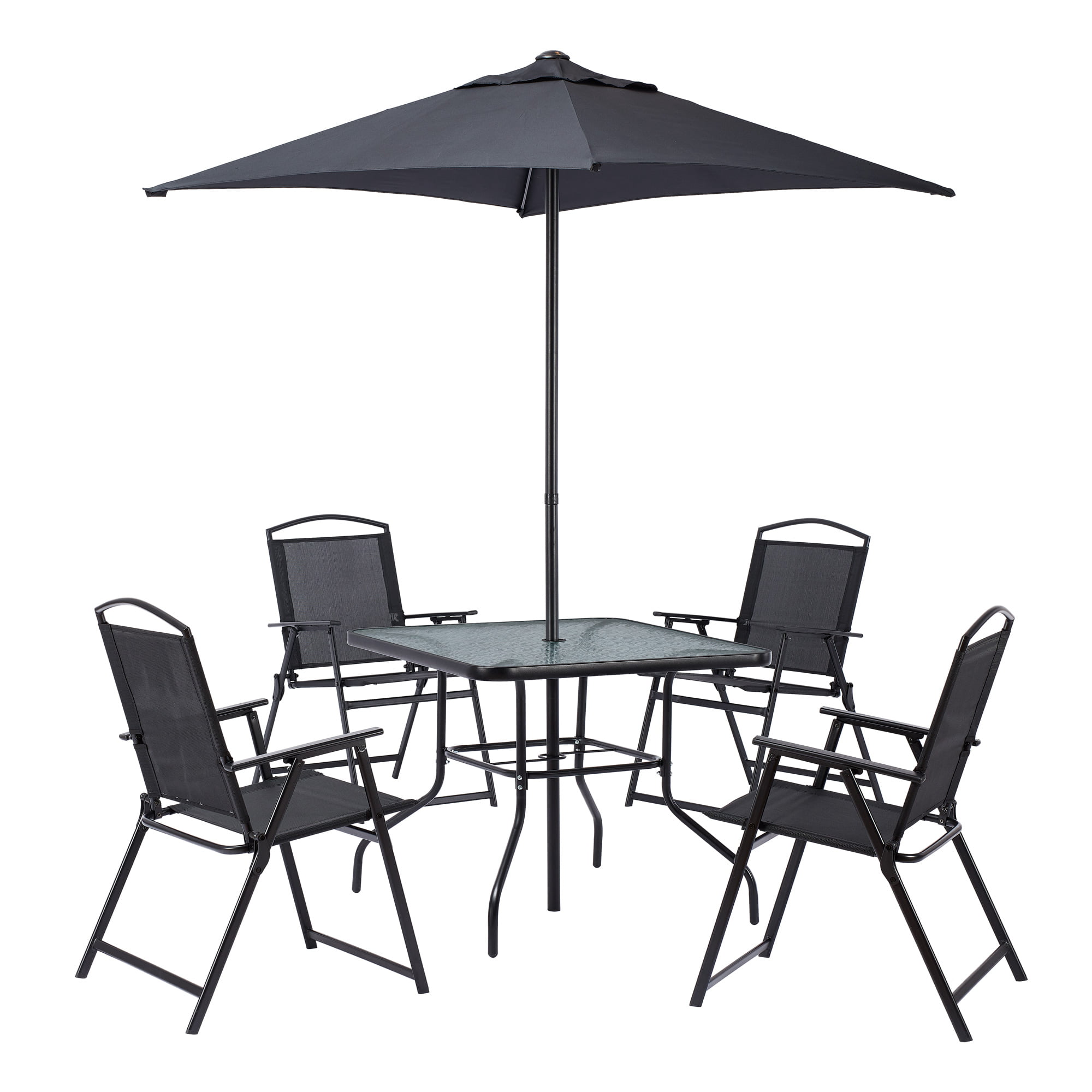 Mainstays Albany Lane 6-Piece Outdoor Patio Dining Set. Black