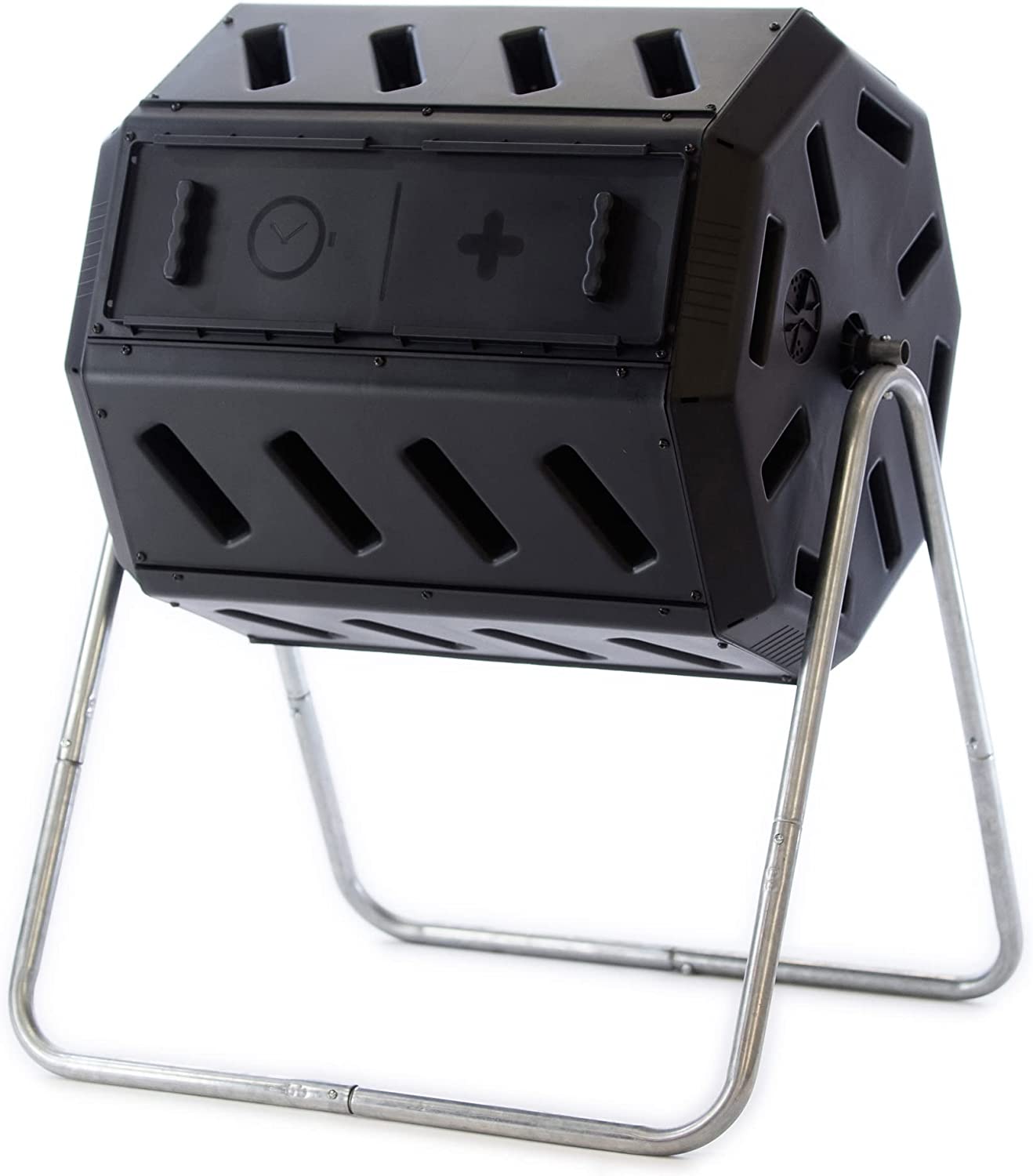 FCMP Outdoor IM4000 Dual Chamber Tumbling Composter (Black)
