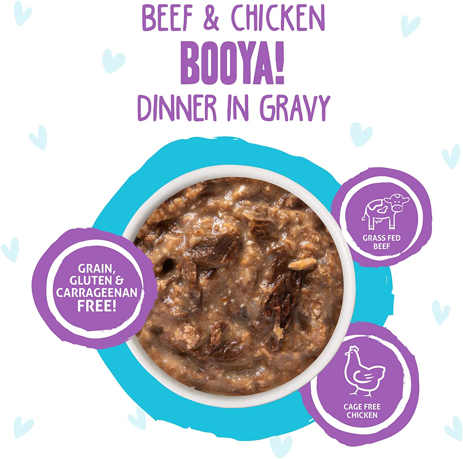 Weruva B.F.F. Omg - Best Feline Friend Oh My Gravy!. Booya! Beef & Chicken In Gravy Cat Food. 2.8Oz Pouch (Pack Of 12)