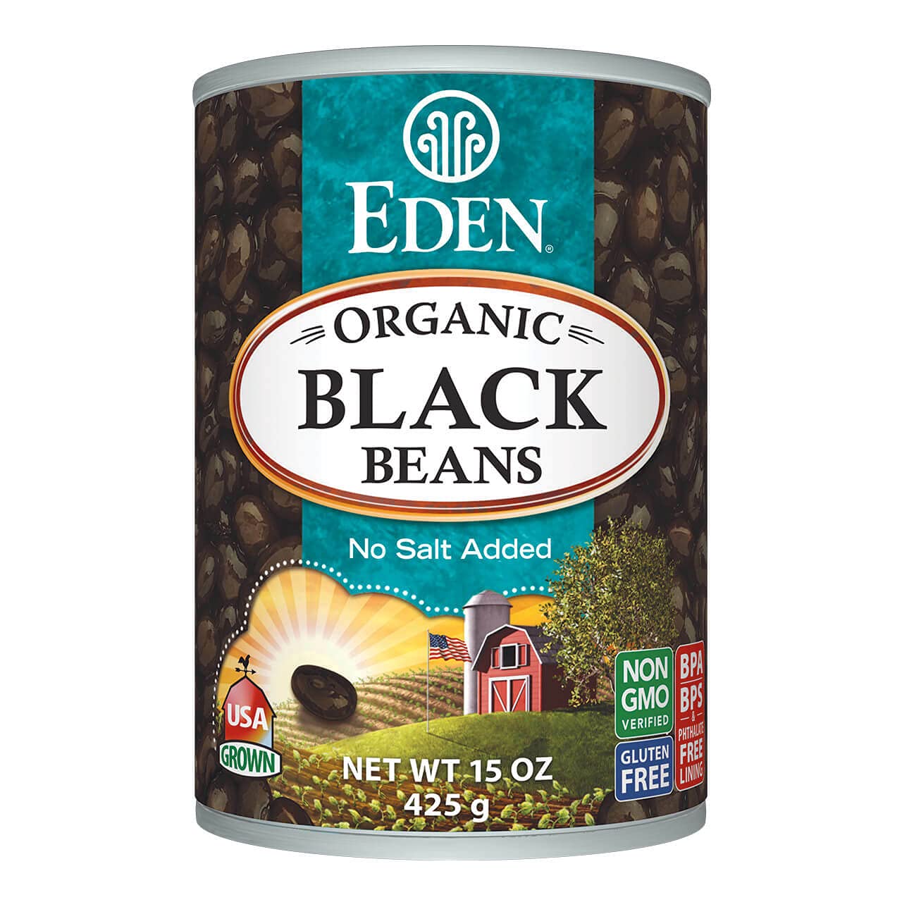 Eden Organic Black Beans. 15 oz Can (12-Pack Case)