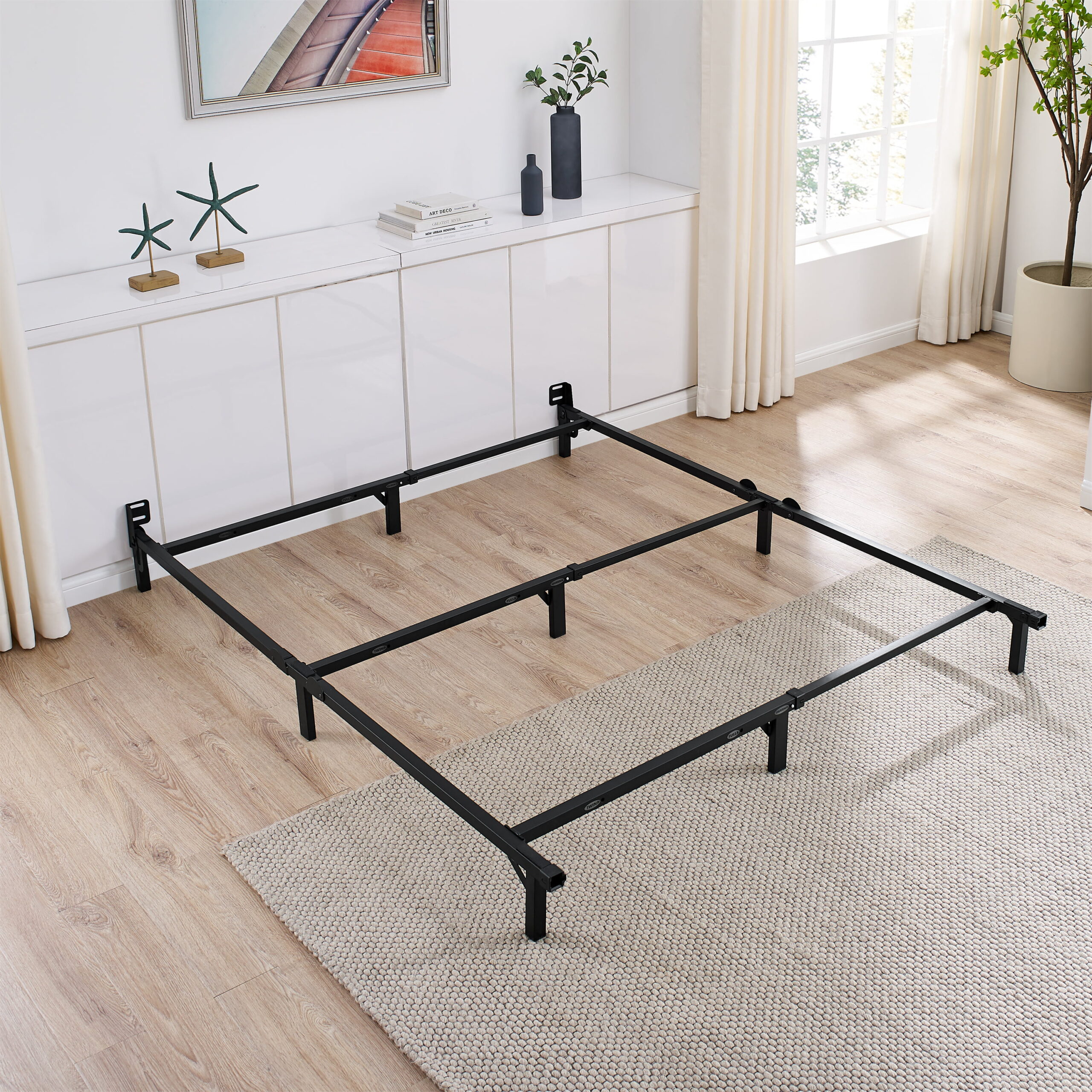 Mainstays 7″ Adjustable Metal Bed Frame. Black. Adjusts Twin - Queen