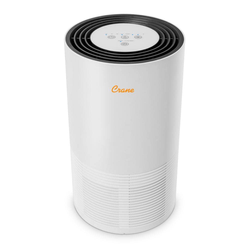 Crane EE-5068 True HEPA Air Purifier with Germicidal UV Light for Small to Medium Rooms up to 300 sq.ft. - Premium