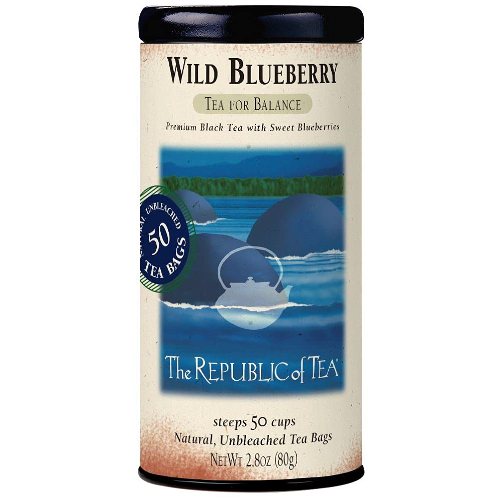 The Republic of Tea Wild Blueberry Tea. 2.8 oz Tin