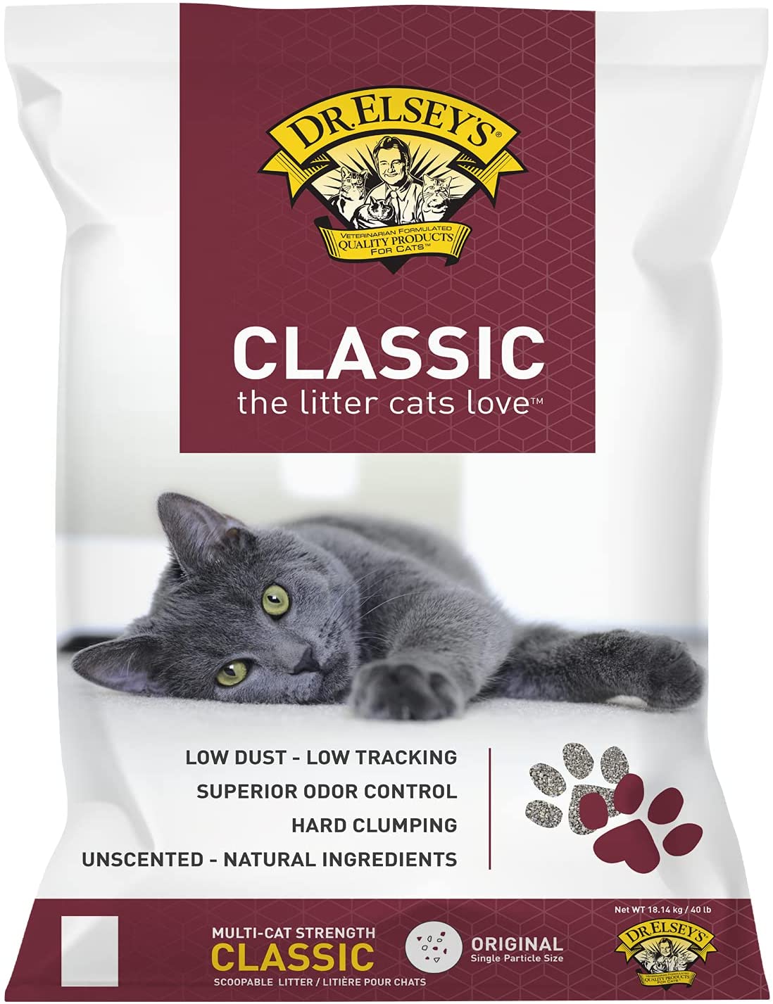 Dr. Elsey-s Precious Cat Classic Premium Clumping Cat Litter. 40 lb Bag