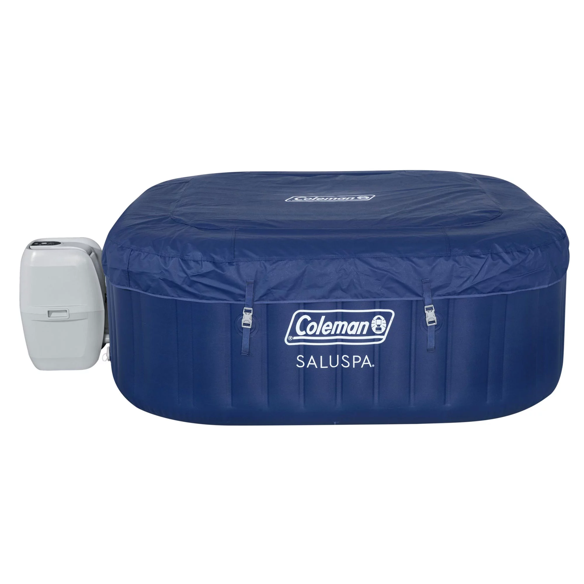 Coleman Atlantis SaluSpa 140 AirJet Square 4-6 Person Inflatable Hot Tub Spa with Cover. Blue
