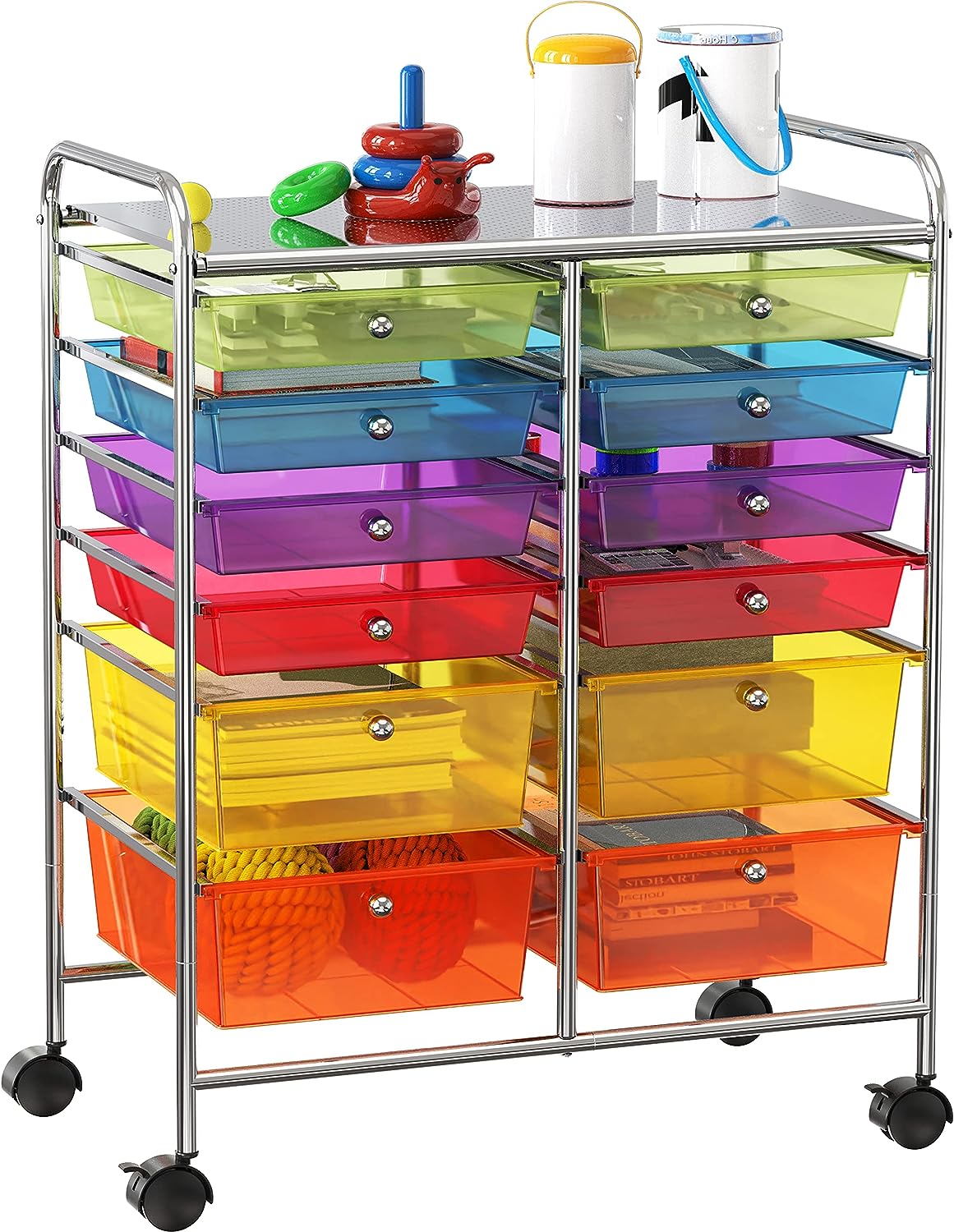 Simple Houseware 12-Drawers Rolling Storage Cart. Multicolor