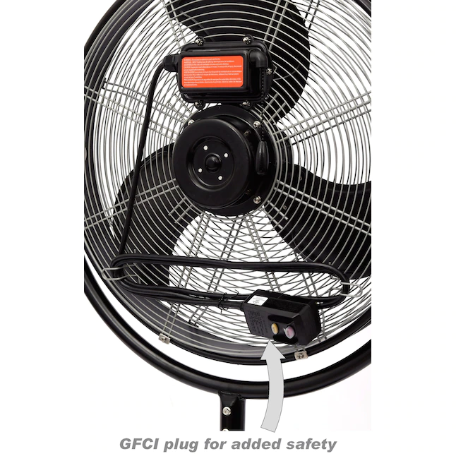 Utilitech 20-in 3-Speed Indoor or Outdoor Black Pedestal Fan (SFSDE-500B-A)
