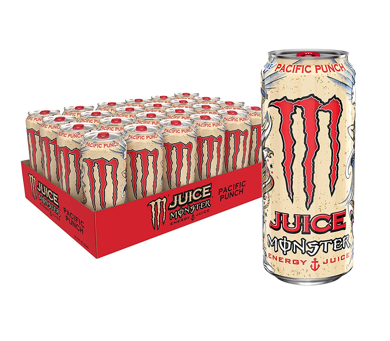 Juice Monster Pacific Punch. Energy + Juice. Energy Drink. 16 Ounce (Pack of 24)