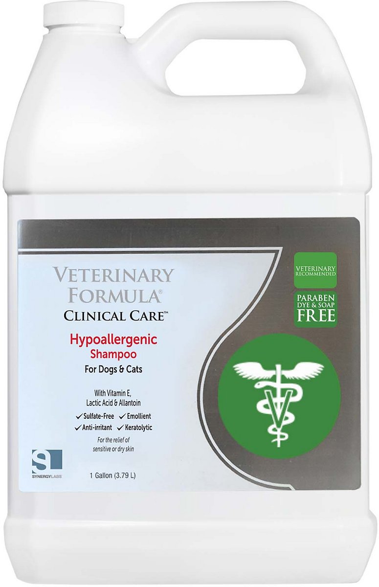 Veterinary Formula Clinical Care Hypoallergenic Shampoo for Dogs and Cats - No Harsh Ingredients – Pet Shampoo for Allergies and Sensitive Skin. Promotes Healthy Skin and Coat (1-gal bottle)